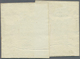 Italien - Altitalienische Staaten: Kirchenstaat: 1852, 6 Baj. Black On Grey, Two Items On A Folded L - Kerkelijke Staten