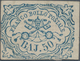 Italien - Altitalienische Staaten: Kirchenstaat: 1852. 50 Baj Light Blue, Mint Without Gum, Very Wid - Papal States