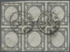Italien - Altitalienische Staaten: Neapel: 1861. 1 Gr. Blackish Grey, Horizontal Block Of Six, Cance - Napels
