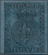 Italien - Altitalienische Staaten: Parma: 1852. 40 C Black On Blue Paper, Fair Margins, Mint With Gu - Parma