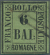 Italien - Altitalienische Staaten: Romagna: 1859, 6 Baj. Black On Yellowish Green, Cancelled By Papa - Romagna