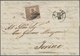 Italien - Altitalienische Staaten: Romagna: 1859, 8 Baj Black On Rose Tied By Rhombus Cancel On Lett - Romagna