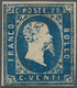 Italien - Altitalienische Staaten: Sardinien: 1851, 20 C Blue, Close To Full Margins, Fresh Color, M - Sardinia