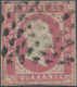 Italien - Altitalienische Staaten: Sardinien: 1851. 40 Cent Rose, Cancelled By Mute Sardinian Rhomes - Sardinia