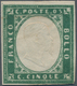 Italien - Altitalienische Staaten: Sardinien: 1857, 5 C Myrtle Green Unused Without Gum, All Sides F - Sardinië