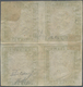 Italien - Altitalienische Staaten: Sardinien: 1855, 5 C Yellow-green In Block Of Four, Each Stamp Ca - Sardinië