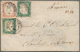 Italien - Altitalienische Staaten: Sardinien: 1855. 40 C Vermiglion Rosa And 5 C Emerald Green, Two - Sardinië