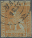 Italien - Altitalienische Staaten: Toscana: 1851. 1 Soldo Orange On Greyish Paper, Cancelled By Doub - Toskana