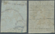 Italien - Altitalienische Staaten: Toscana: 1851, Two Stamps 9 Cr. Violet Brown On Blueish Paper (si - Toskana