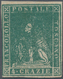 Italien - Altitalienische Staaten: Toscana: 1857, 4 Cr Green Unused Without Gum, On Three Sides Full - Toskana