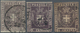 Italien - Altitalienische Staaten: Toscana: 1860, Three Stamps 1 C. Violet To Violet Brown (first St - Toskana