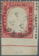 Italien: 1862, 40c. Carmine, Fresh Colour And Well Perforated, Bottom Marginal Copy (=imperf. At Bas - Afgestempeld