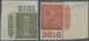 Italien: 1866, 1 Cent Olive Green And 2 Cents Brick Red "digits", Turin Printing, Wide Sheet Angle W - Used