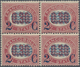 Italien: 1878, 2 C On 0,30 L Brown-lilac, Block Of 4, Fresh Color, Well Perforated, VF Mint Never Hi - Gebraucht