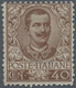 Italien: 1901. 40 C Brown "Floreale", Mint. Perforation Slightly Missplaced. Sassone 450 € - Gebraucht