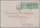 Italien: 1906 5 C. Green Unperforated, Strip Of Three On Letter Tied By Machine Cancel ROMA FERROVIA - Afgestempeld