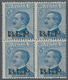 Italien: 1921/1923, "B.L.P." Overprint On 25 C Blue In Block Of Four, Mint Never Hinged, Signed (Sas - Gebraucht