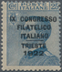 Italien: 1922. 25 C. Blue Of The Overprinted Series "Congresso Filatelico" With Variety: First "I" O - Gebraucht