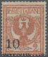 Italien: 1923, 10 C On 2 C Orange-brown Overprint Unused With Original Gum And A Rest Of Hinge (Sass - Used