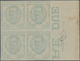 Italien: 1923. 2 Lire"Floreale", Grey Green And Orange, Block Of Four With Left Margin Of The Sheet, - Used