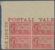 Italien: 1925/1926, 70 Cent. Carmine And 1.25 L Blue Each In Block Of Four Unused, Imperforted With - Gebraucht