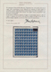 Italien: 1944, 1.25 L Blue Folded Original Sheet Of 100 Stamps (without Two Items), The Margin On Ri - Gebraucht