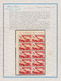 Italien: 1945, 10 L Rose-carmine In Vertical Stripe Of Five With Margin On Top, Two Stamps Printed O - Gebraucht