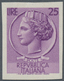 Italien: 1961 (ca.), 25 Lire Violet, Without Watermark (Sassone 769 A = 4000 € Per Stamp) And Not Pe - Gebraucht