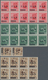 Italien - Lokalausgaben 1944/45 - Torino: 1944, 20 C To 75 C Overprint Stamps In Blocks Of Ten (30 C - Nationales Befreiungskomitee