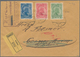 Liechtenstein: 1912, 5 H Green To 25 H Blue On Registered Cover (shortend At Top) With Censor Ship F - Unused Stamps