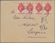 Liechtenstein: 1920, 40 H. Landeswappen Ungez. Im Waager. 4er-Streifen Auf Brief Von Vaduz 14.11.20 - Nuovi