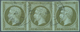 Monaco - Vorläufer: 1853, "Monaco" 2x K2 A. Frankreich 5 C. Napoleon Geschnitten Im Waag. 3er-Str., - ...-1885 Voorlopers