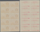 Monaco: 1942, Airmail Issue Complete Set Of Six In IMPERFORATE Blocks Of Ten, Mint Never Hinged And - Ongebruikt