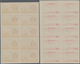 Monaco: 1942, Airmail Issue Complete Set Of Six In IMPERFORATE Blocks Of Ten, Mint Never Hinged And - Unused Stamps