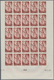 Monaco: 1945, UNISSUED Airmail Issue Without Overprint Complete Set Of Five In IMPERFORATE Blocks Of - Unused Stamps