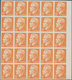 Monaco: 1950/1951, Prince Rainier III. Definitives Set Of Seven In IMPERFORATE Blocks Of 25 With Mar - Ongebruikt