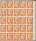 Monaco: 1950/1951, Prince Rainier III. Definitives Set Of Seven In IMPERFORATE Blocks Of 25 With Mar - Unused Stamps