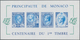 Monaco: 1985, Centenary Of Stamps In Monaco IMPERFORATE Miniature Sheet In Blue, Mint Never Hinged A - Ongebruikt