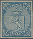 Norwegen: 1855 4s. Blue, Sheet Pos. B41, Unused Without Gum, A Short (¾mm) Tear Into At Bottom But O - Sonstige & Ohne Zuordnung