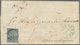 Norwegen: 1855 4s. Blue Used On Folded Cover From NORDLAND To Trondhjem, Cancelled By Circle Of Bars - Sonstige & Ohne Zuordnung