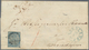 Norwegen: 1855 4s. Blue Used On Folded Cover From NORDLAND To Trondhjem, Cancelled By Circle Of Bars - Other & Unclassified