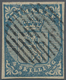 Norwegen: 1855 4s. Blue Showing Variety "CRACKED PLATE At Right" (sheet Pos. D16), Used And Cancelle - Other & Unclassified