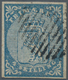 Norwegen: 1855 4s. Blue Showing Variety "DOUBLE FOOT", Used And Cancelled By Circle Of 11 Bars, Even - Altri & Non Classificati