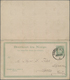 Norwegen - Ganzsachen: 1889, 6 Öre Green Postal Stationery Double Card From Christiania To Sweden, G - Postal Stationery