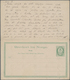 Norwegen - Ganzsachen: 1889, 6 Öre Green Postal Stationery Double Card From Christiania To Sweden, G - Postwaardestukken