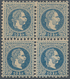 Österreich: 1867, 10 Kr. Dunkelblau, Grober Druck, Farbfrischer Und Gut Gezähnter 4er-Block, Ungebra - Gebruikt