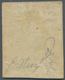 Österreich - Lombardei Und Venetien: 1854, 10 Cmi Schwarz, Type III, Maschinenpapier, Links Knapp-, - Lombardo-Venetien