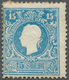 Österreich - Lombardei Und Venetien: 1859, 15 So Hellblau, Type II, Ungebraucht Mit Originalgummi, T - Lombardy-Venetia