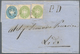 Österreich - Lombardei Und Venetien: 1864, Doppeladler 2 X 3 Soldi Grün (gez. 14, Ausg. 1863) Zusamm - Lombardo-Venetien