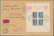 Polen: 1937, 25 Gr Dark Brown, 50 Gr Dark Blue And 1 Zl Black Block Issues On Three Registered-expre - Other & Unclassified